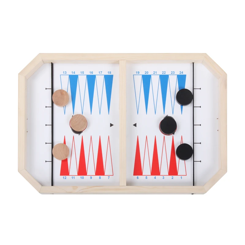 Huangguan 20 Inch 5 in 1 Solid Wood Game Board Include Floorball  Hockey Backgammon Bouncing Chess Curling For Toys Gifts