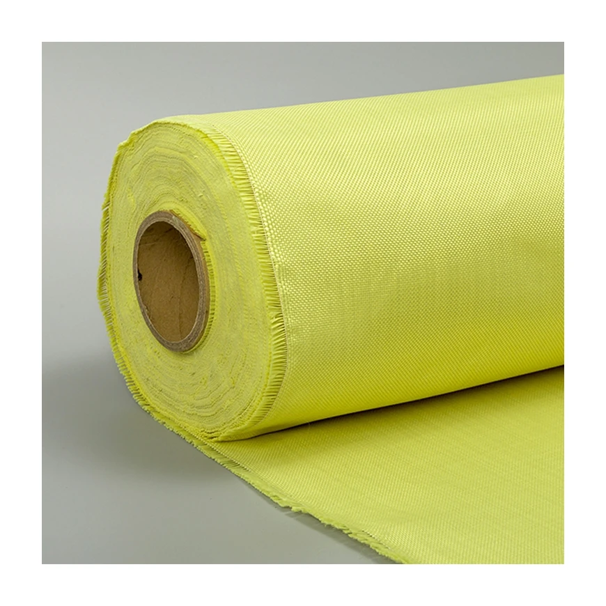 Fire Fighter Garment Fabric 1500d 220gsm Plain Woven Kevlars Fabric Yellow 100% Para Aramid Factory In-Stock Fabric