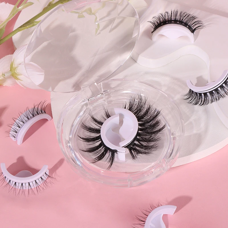Hollyren Preglued 3D Faux Mink False Eyelashes Reusable Self Adhesive Lashes No Glue Or Eyeliner Needed Preglued Eyelashes