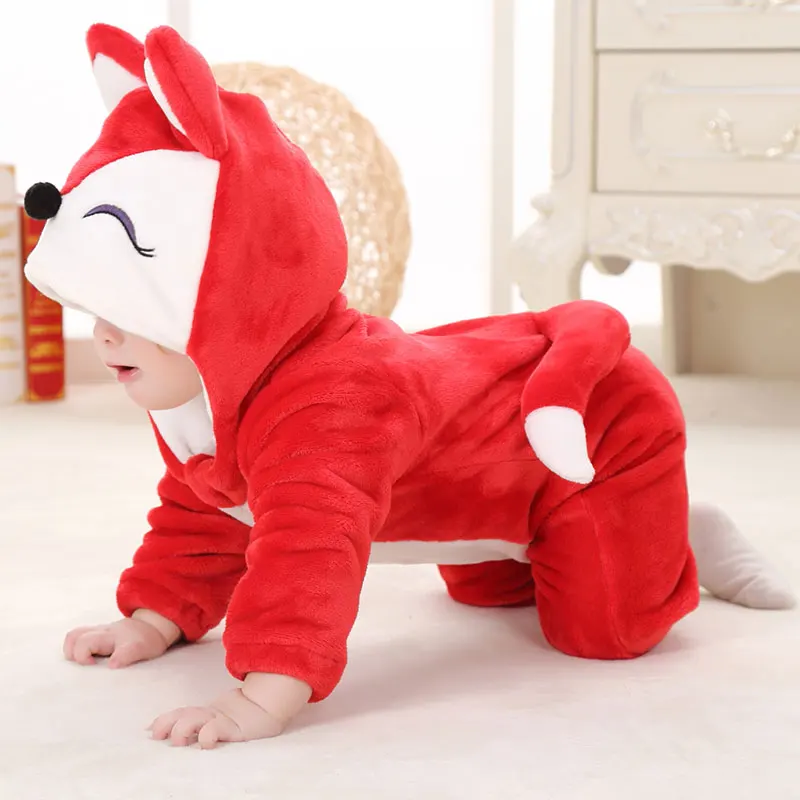 Wholesale New Born Baby Clothes One piece Outfit Rompers Fox Tiger Monkey Costume for Children