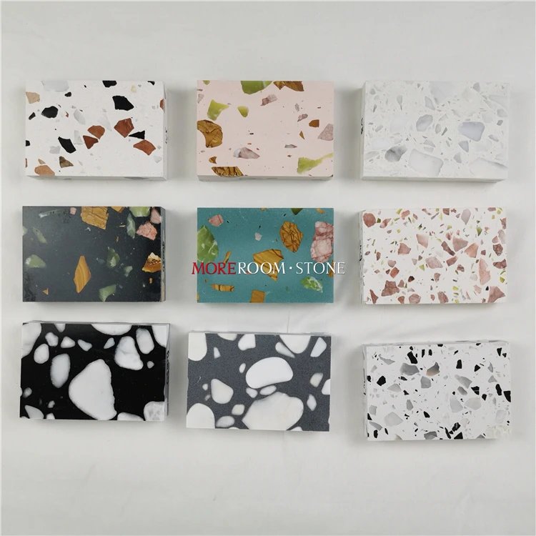 cement marble chips mix thin work top terrazzo slab