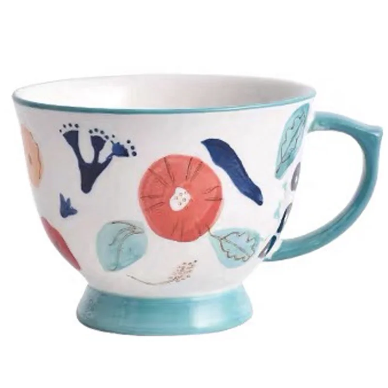 New Ins European American Microwave Oven Office Baking Roasted Large Handle Cup Milk Coffee Oatmeal Breakfast Mug