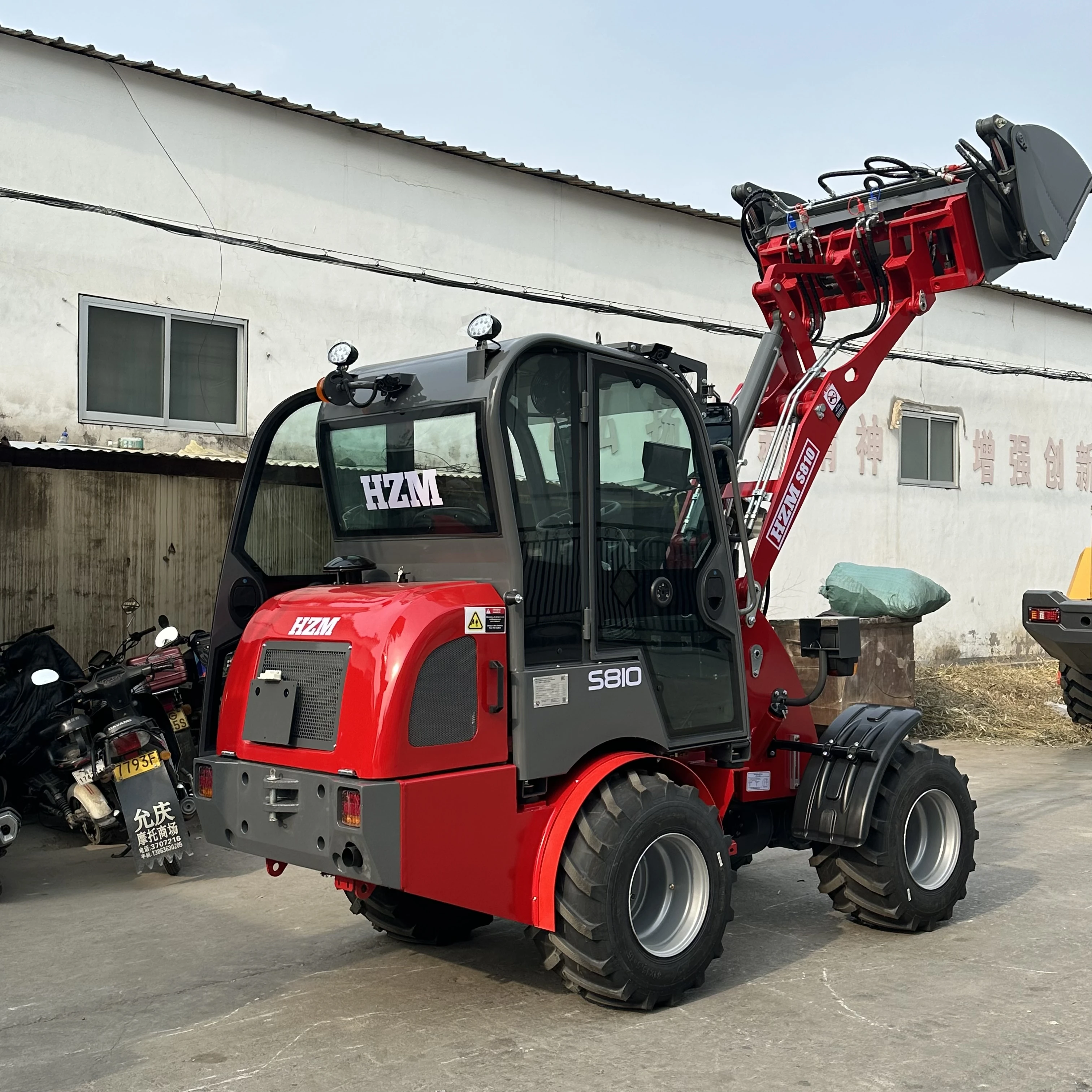 HZM 810 1T  farm wheel loader CHINA mini wheel loader with snow plow