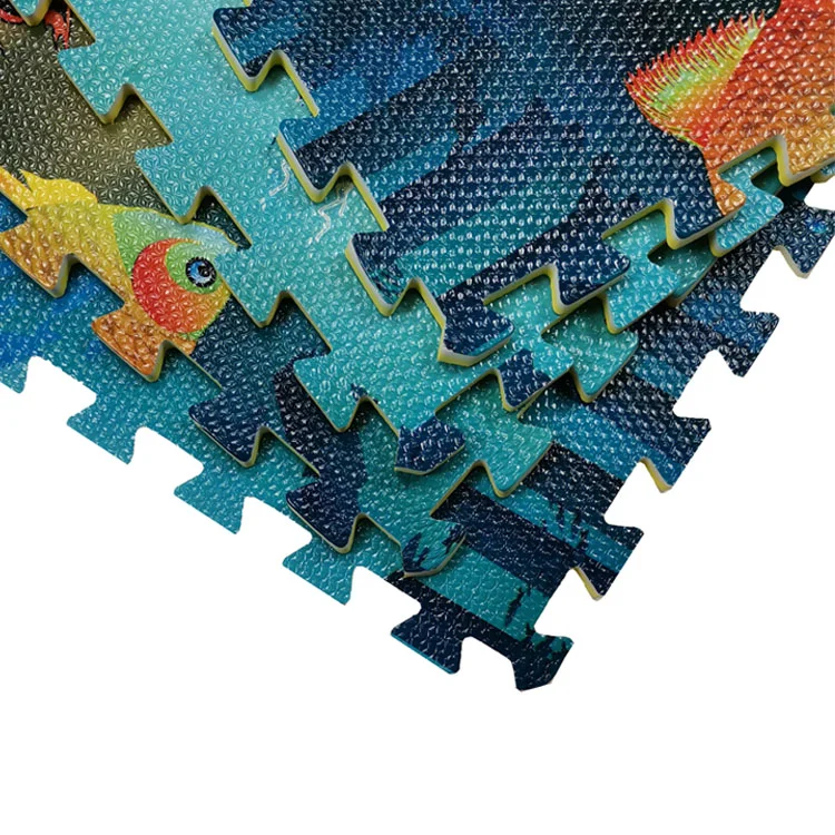 2024 new design factory price ocean animal  fish brightly coloured large  non toxic wholesale baby play eva foam puzzlemat