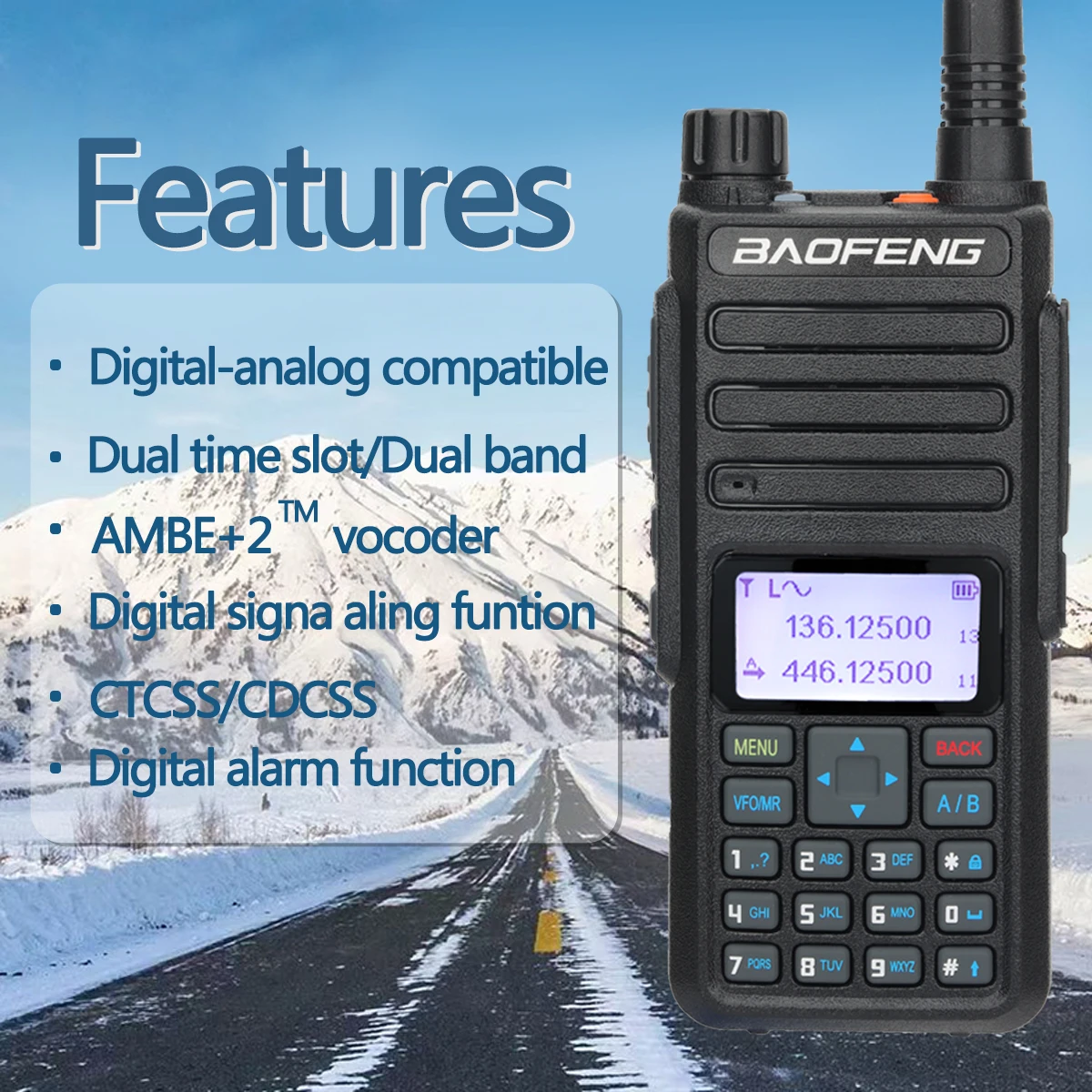 Dual Time Slot DR1801 UV Professional Fm Transceiver Walking Talking H512 Dmr Radio Encrypted Baofeng DR 1801