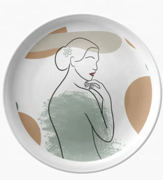 Nordic Porcelain Plate Modern Nordic Sketch Ceramic Dish Sets ceramics plates dinnerware	Dinner Plates Sets Dinnerware