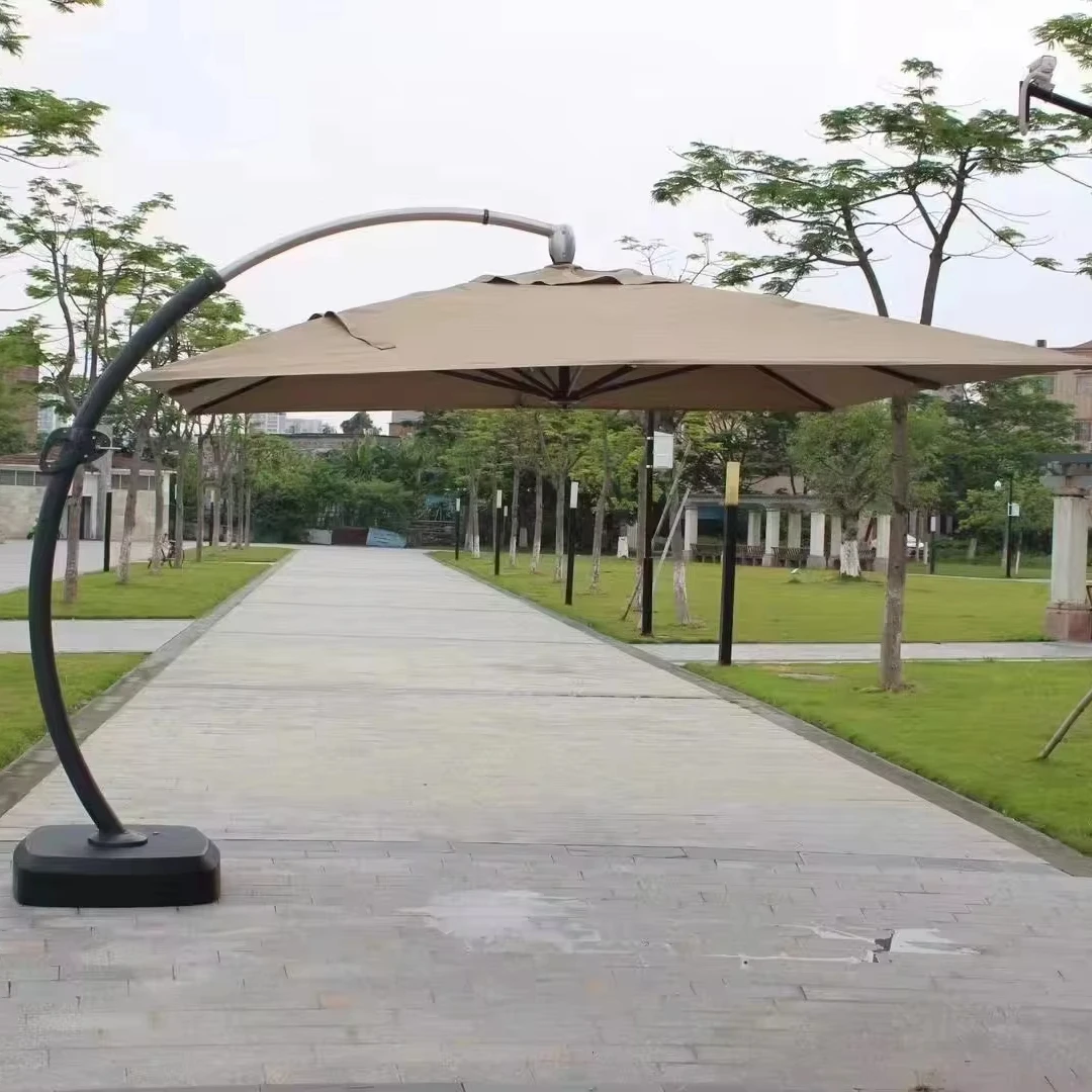 Commercial parasol patio umbrellas large strong stainless steel garden outdoor white Beach Umbrella for cafe and restaurants