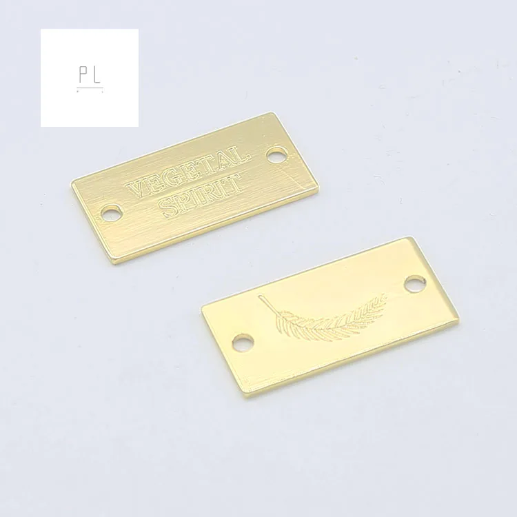 Fashion Custom Metal Name Tag logo Hand sewn label