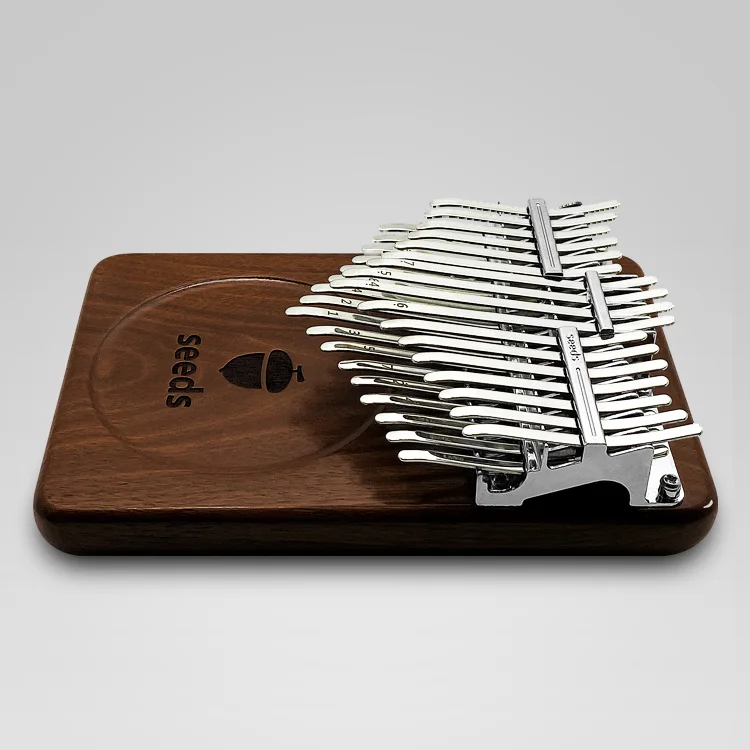 
Pisces 34 key Chromatic Kalimba Seeds Double layers Plate Mbira Black walnut Solid wood Thumb piano Finger Musical Instrument 
