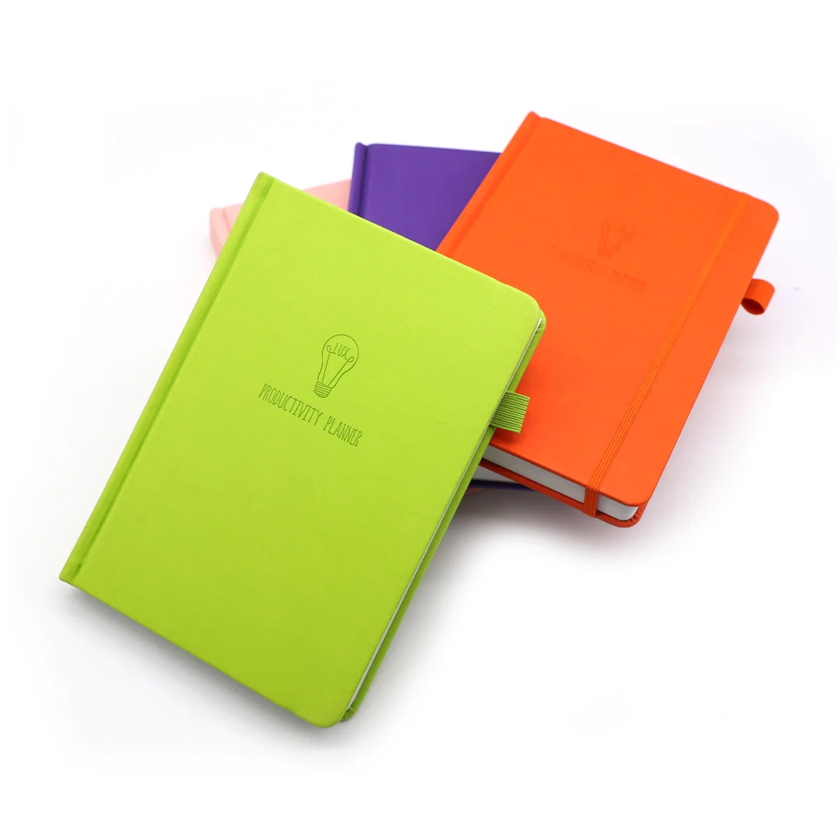 2022 Latest custom printed A5 Pu leather cover grid dot notebook sticker bullet diary with elastic band