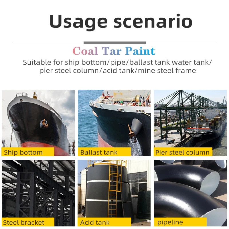 Kyumi Epoxy Resin Coal Tar Paint Anti Rust anticorrosive Pitch Paint For Marine Boat Ship Pipe Goods Container