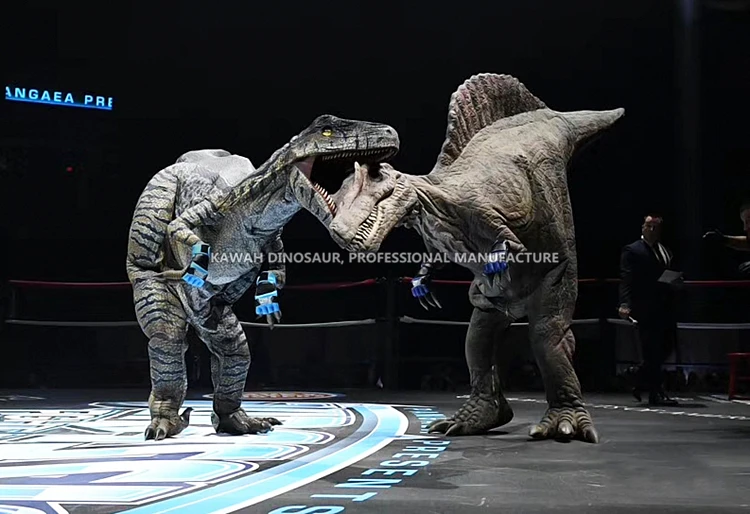 Commercial Show Man Control Walking Realistic Animatronic Dinosaurs Costume Boxing for Stage