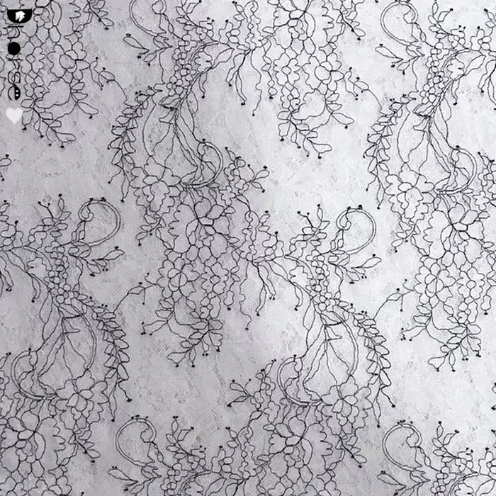 Bridal French Chantilly Lace Fabric For Dress