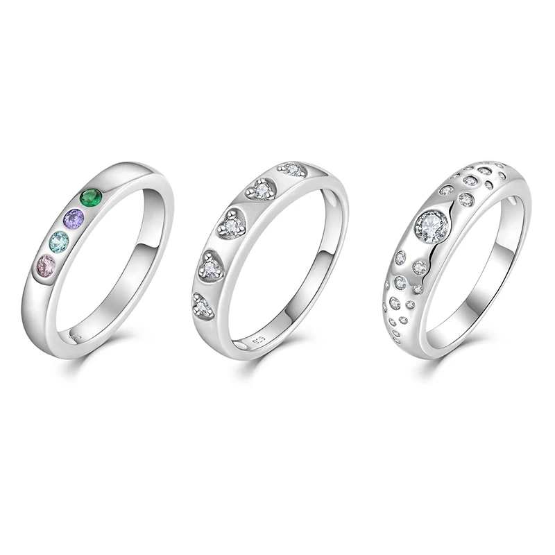 Top Quality Silver Wholesale S925 Silver Ring Jewelry Man Fashion Cz Diamond Couple Ring