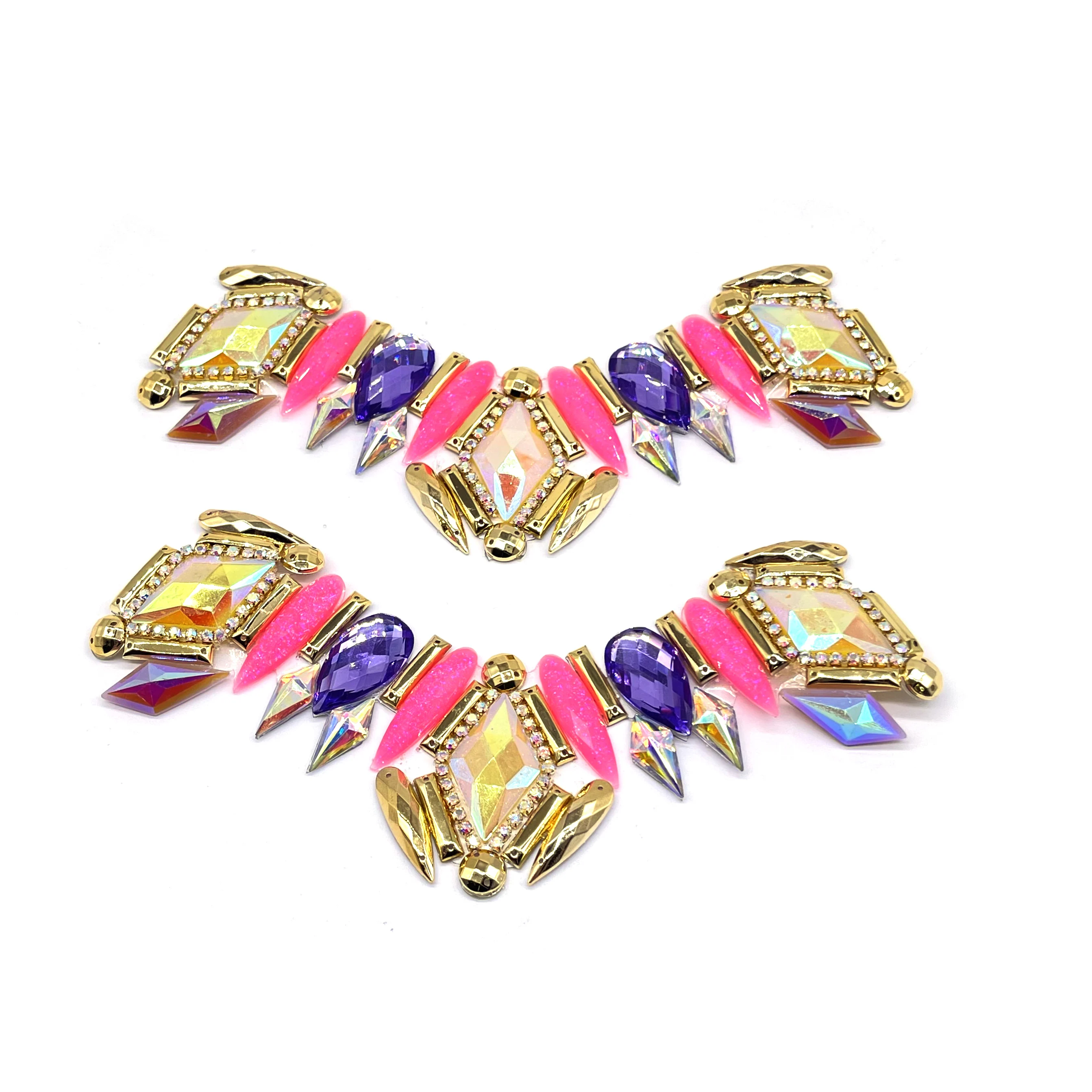 2025 Carnival Season Assorted Gems Forehead Appliques Rhinestone Decor for Bahamas Carnival Costumes Resin Material for Shoes