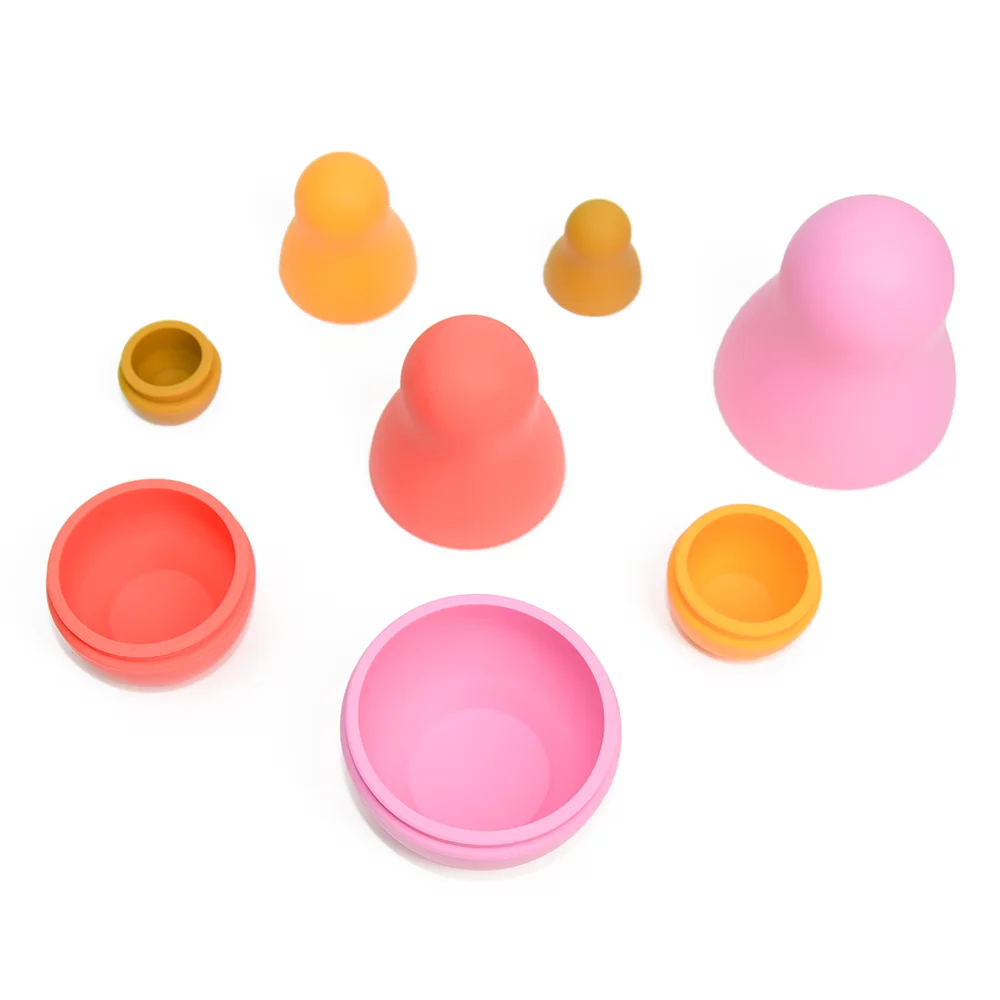 4 Pcs Silicone Nesting Dolls Matryoshka Doll Educational Stacking Nesting Dolls for Toddlers  Food Grade Baby Teether for Kids