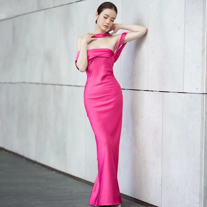 Solid gorgeous dress Straight gowns for women evening dresses lady elegant 2023