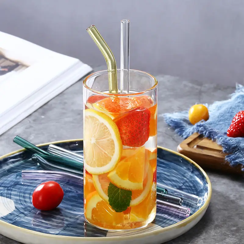 most popular items reusable straw clear cartoon glass straw beer straw for tumbler