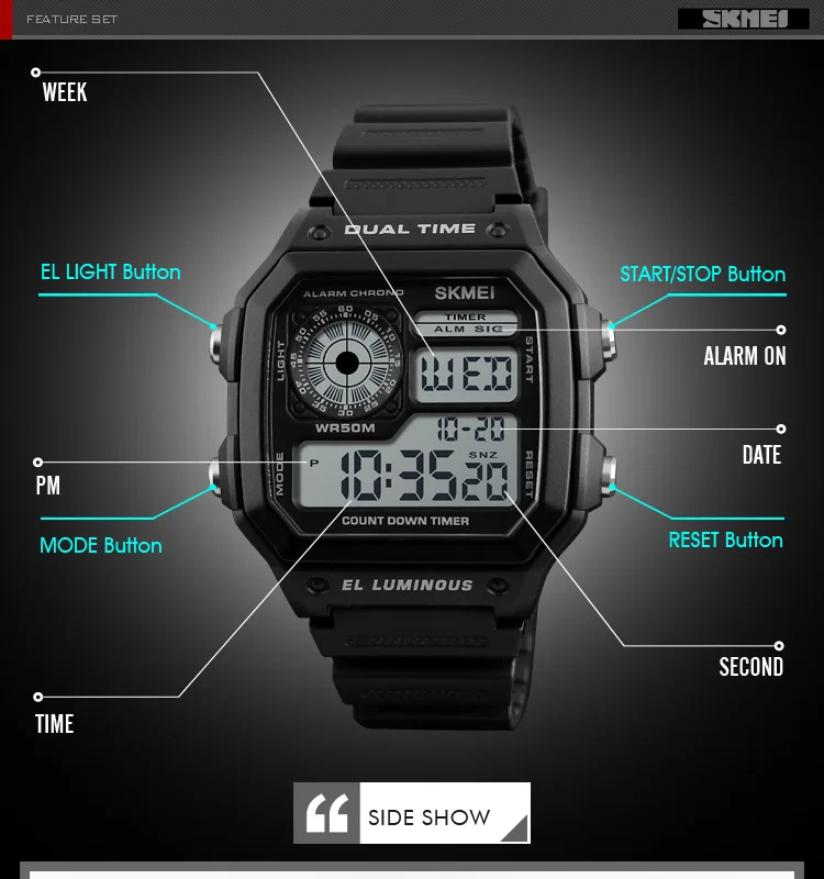 Новые поступления 2018 Skmei 1299 Мужские Цифровые Спортивные наручные часы импортированные из Китая