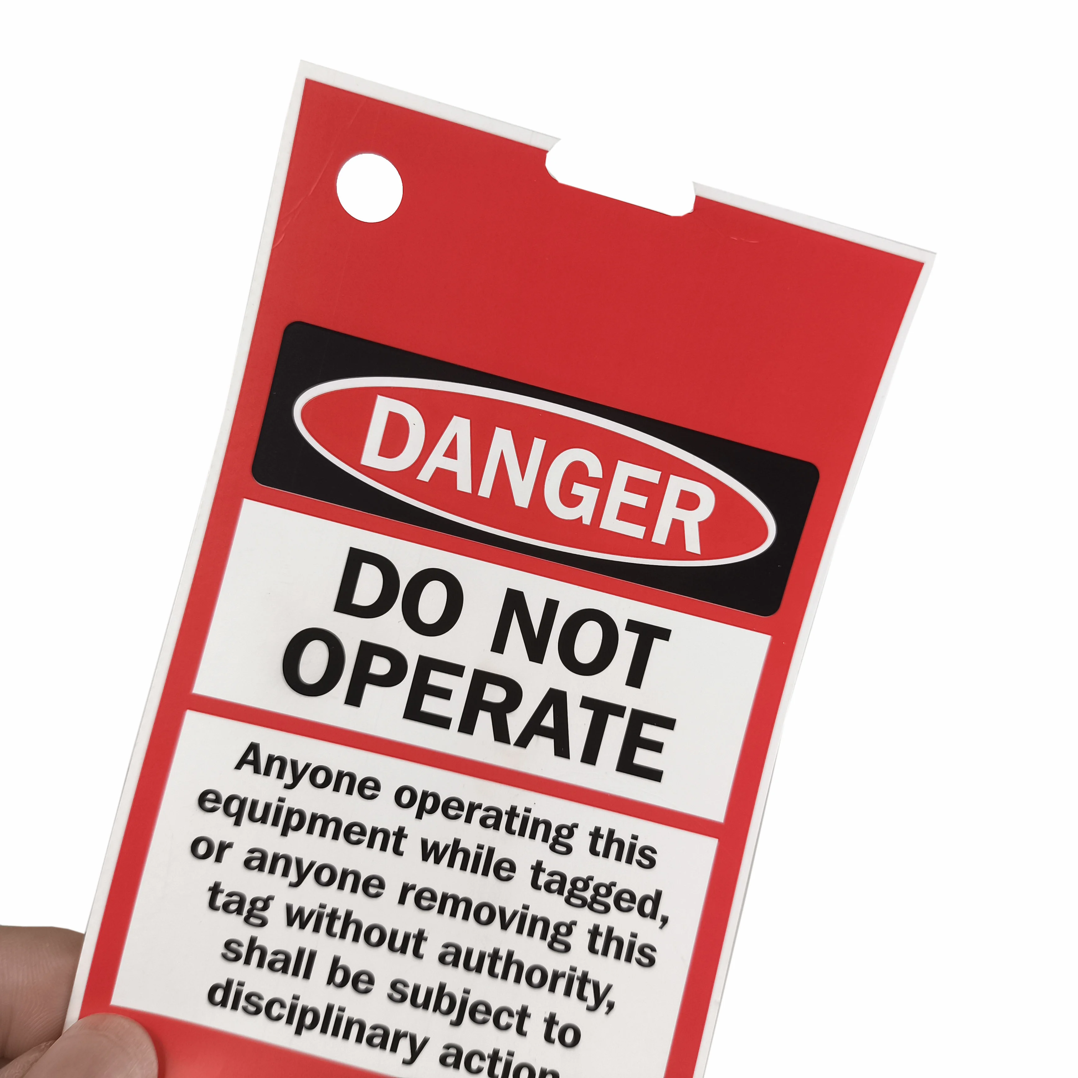 OEM Custom-packaged double-sided printed DANGER warning tags  for Enhanced Safety