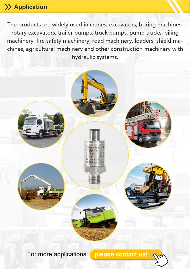 Industrial 100mpa Machine Oil Air Pressure Sensor Transducer Transmitter