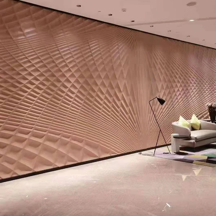 Custom Modern Irregular Art Curve Luxury Wave Wooden Decorative Wall Covering 3d Wall Panel