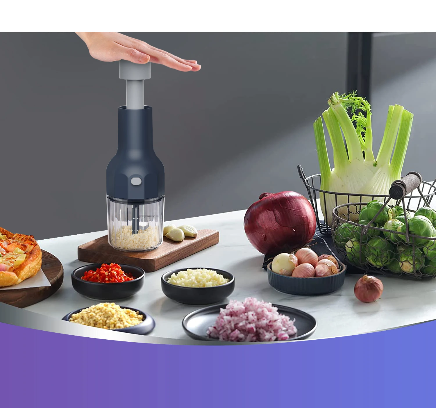 Home And kitchen Manual Food Chopper Multi Function Vegetable Onions Cutter Garlic Press Choppers Sauce Blender