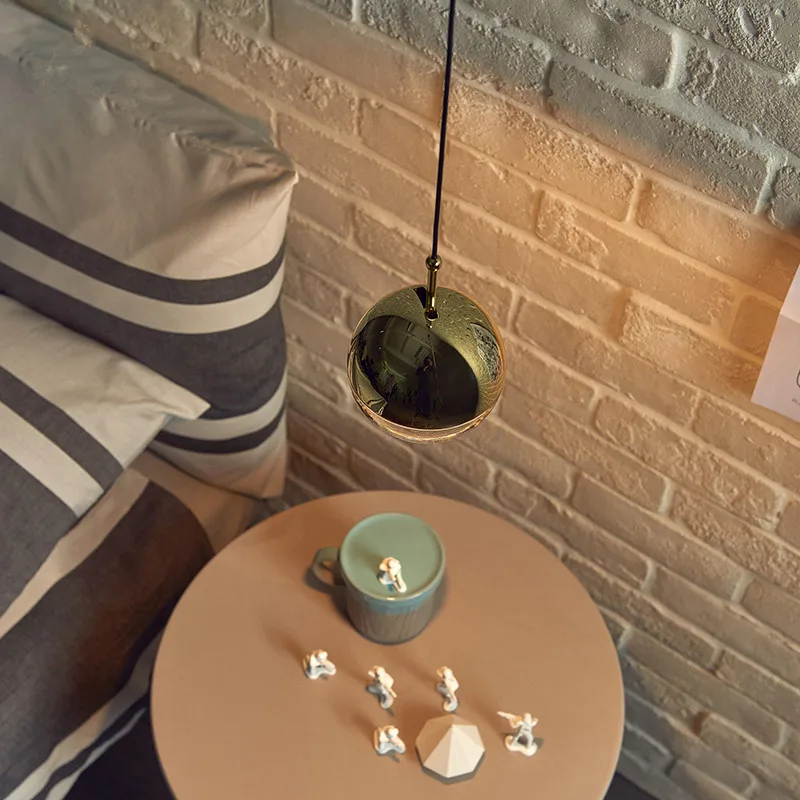 Zhongshan creative store shop small single rose gold metal round globe ball shape acrylic luminaire led chandelier pendant light