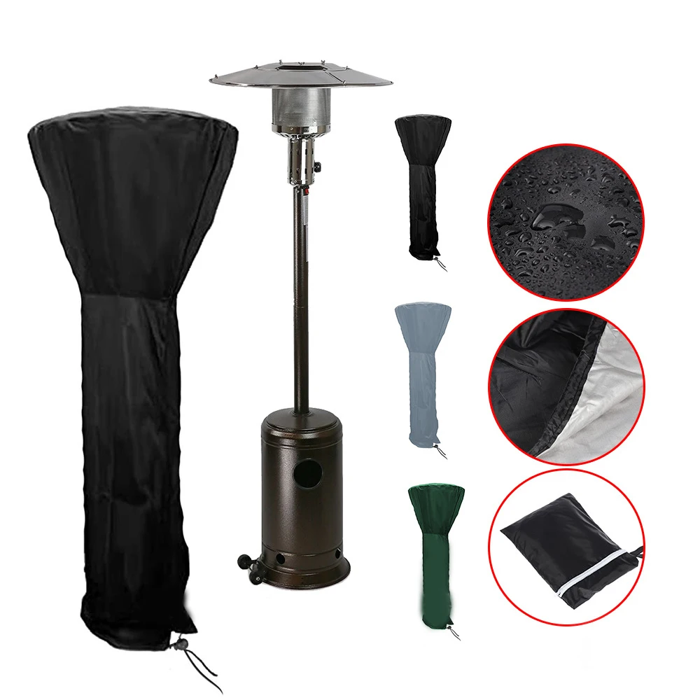 Black Patio Heater Covers Waterproof with Zipper