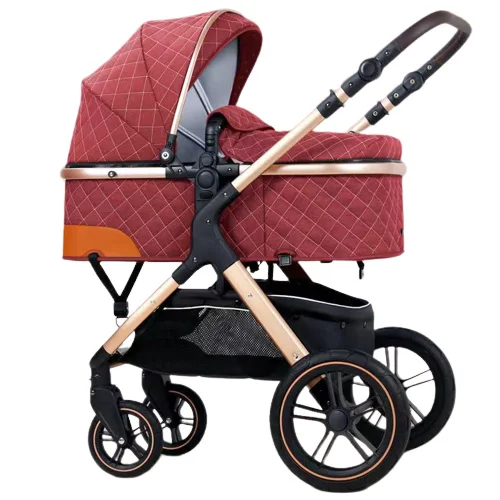 china factory 0-36 months double cotton layer pu leather handle travel system 2 in 1 stroller push chair buggy pram for winter