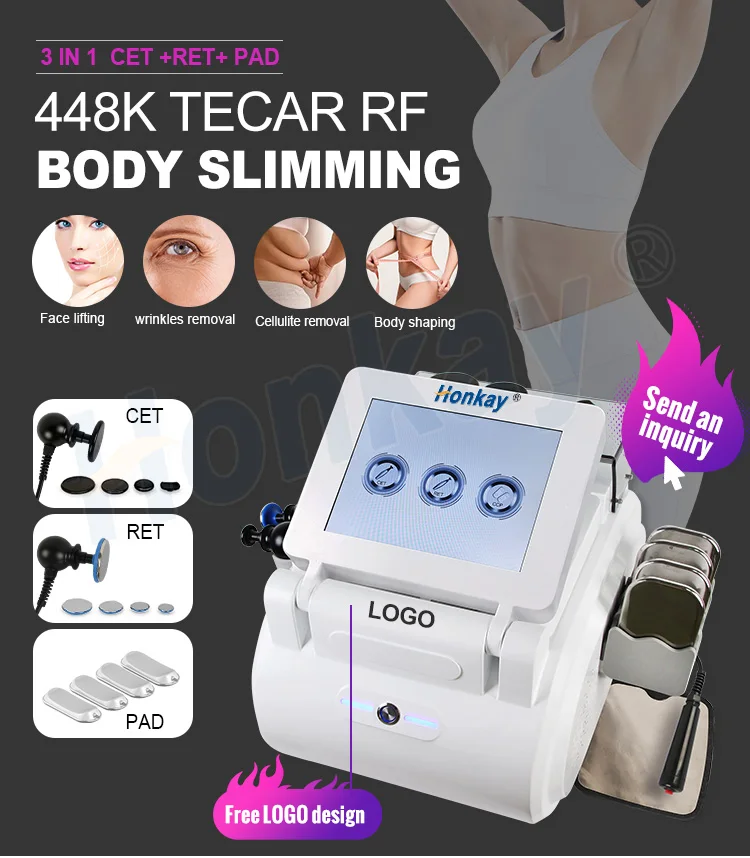 Tecar radio frequency rf 448k radiofrequency 448khz facial lifting fat reduction cellulite removal rf slimming beauty machine