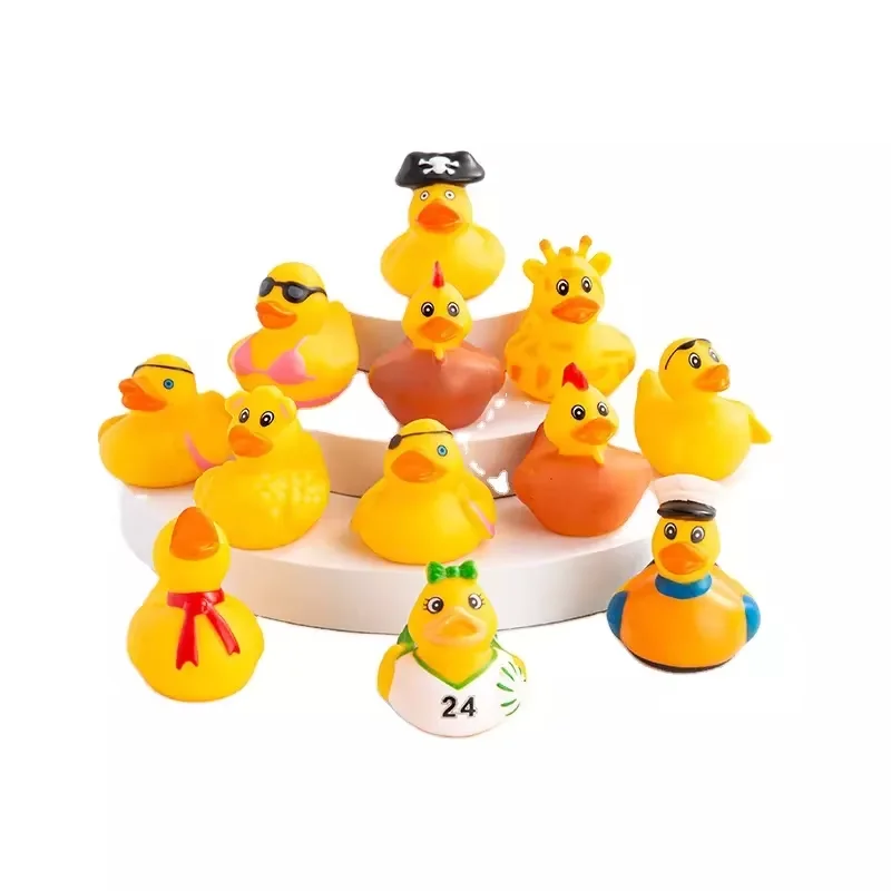 OEM Customized Yellow Plastic Ducks Preschool Bath Toys Bathtub Duckies Gift for Baby Shower Infants Toddlers Pool