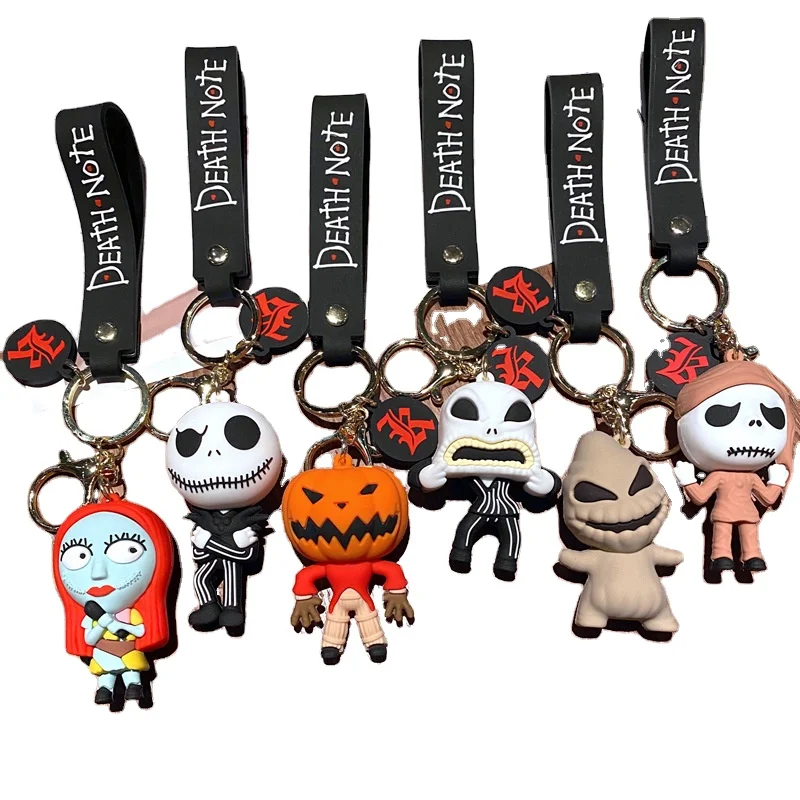 Wholesale creative PVC rubber keychain Soft pvc keyring custom funny 3D Halloween pumpkin shape keychains