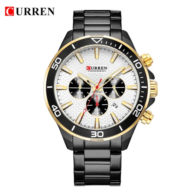 CURREN 8309 люксовый бренд аналоговые спортивные наручные часы мужские кварцевые с ремешком из нержавеющей стали для мужчин Relogio Masculino 2018