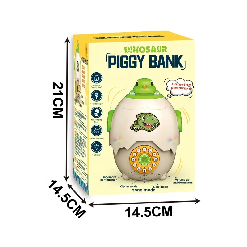 Auto-Rolling Money ATM Piggy Bank Mini Password Money Box Dinosaur Electronic Saving Pot Toy For Children