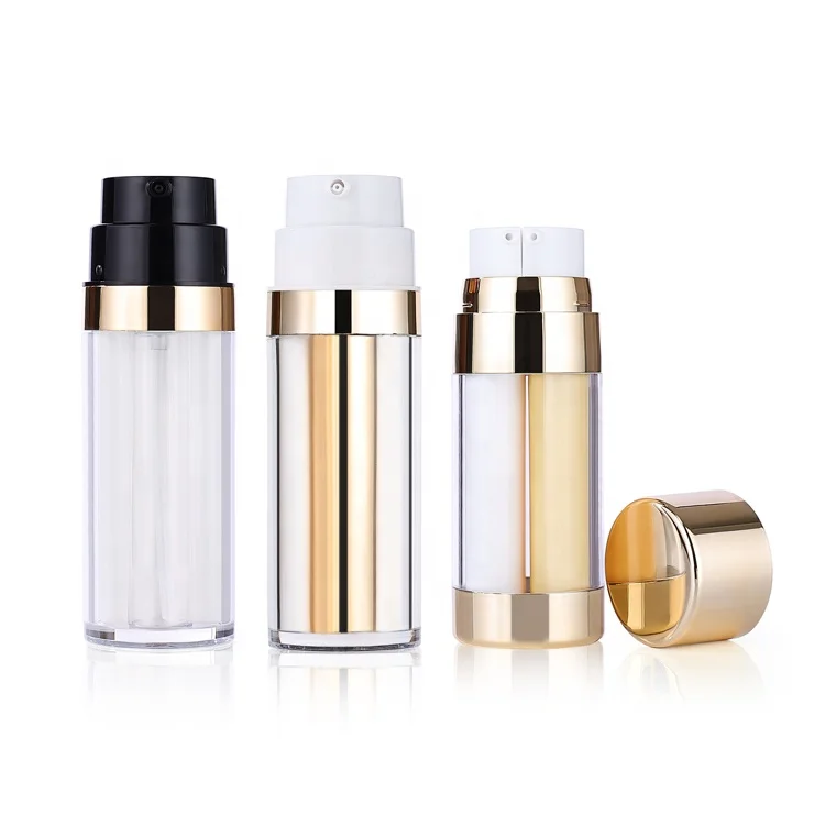 Empty Double Tube Dual Chamber 30ml 50ml Multi Chamber 2 in 1 Bottle Plastic Cosmetic Airless Lotion Pump Bottles