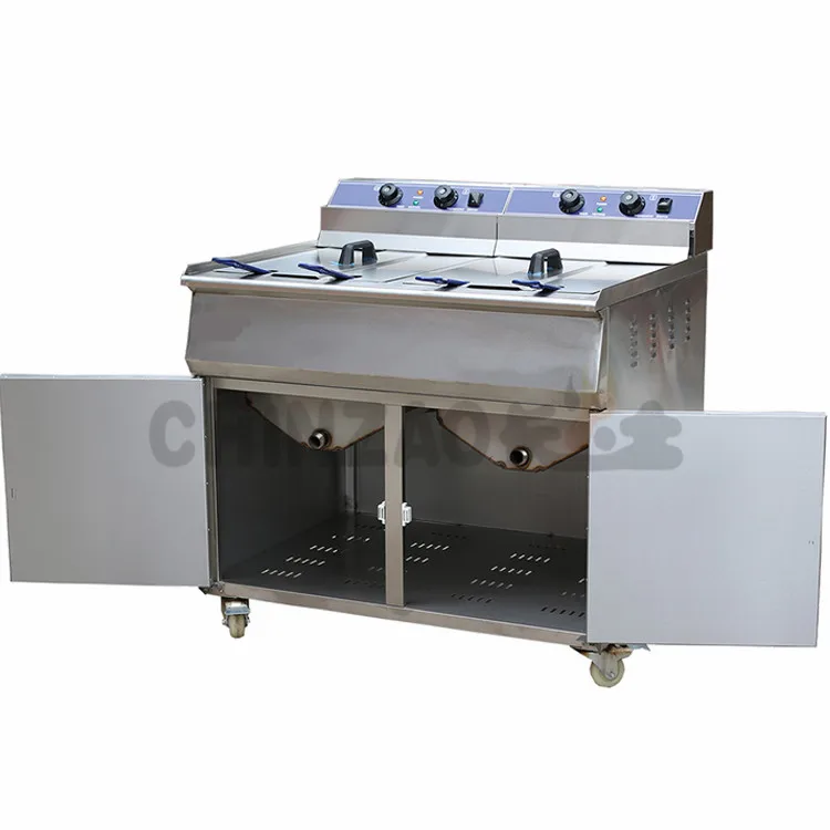 Коммерческая электрическая фритюрница для куриных чипсов с двойными резервуарами