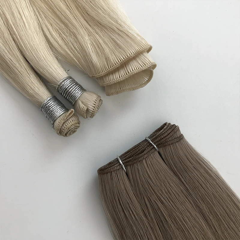 Русские тонкие невидимые гениальные волосы для наращивания двойные натянутые человеческие волосы гениальный уток