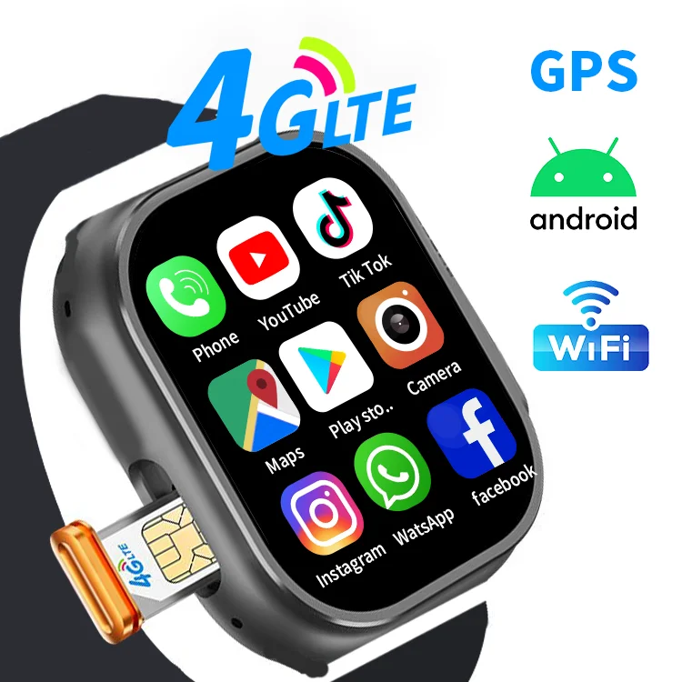 4G Smart Watch Waterproof 2023 Cds9 Ultra 9 Series 2.2 Inch Large Screen Sim Card Gps Wifi 4G Smart Watch Phone App Download