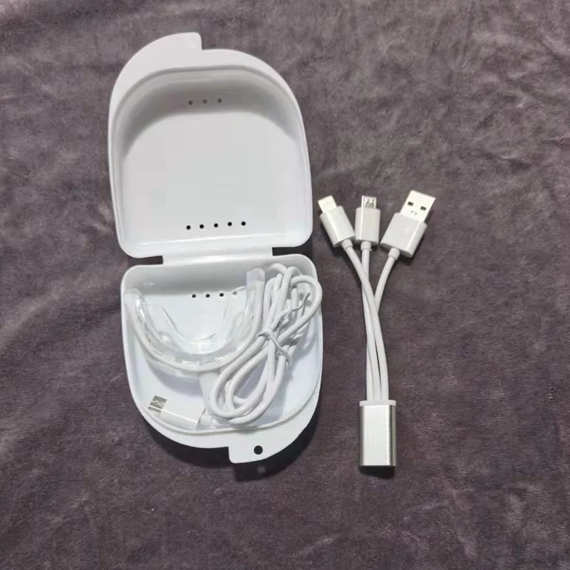 OEM Teeth Whitening 16 Lights Timed Smart Led Portable USB Rechargeable Blue Light Oral Care Bleach Teeth Whitening Set