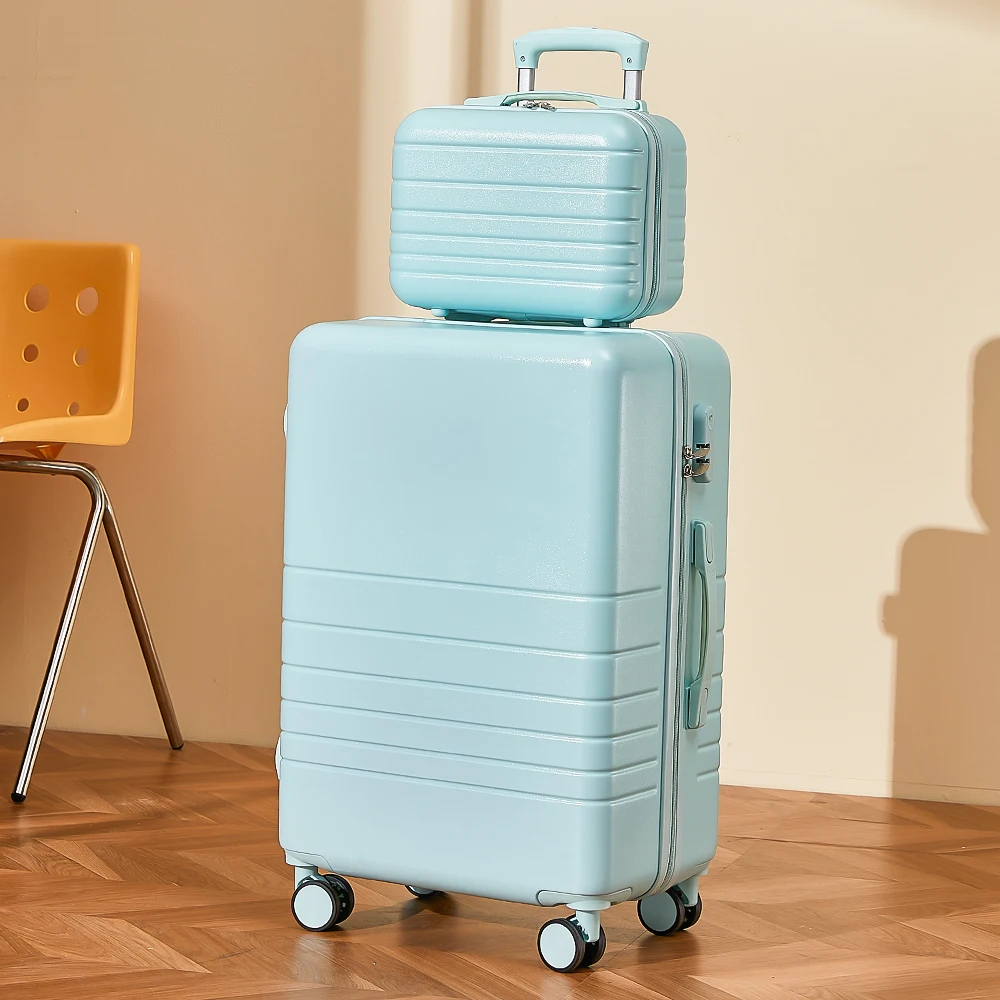 Custom ABS Carry on Luggage Sky Blue 6 Piece Hardshell Bag Travel Luggage Sets with Spinner Wheels