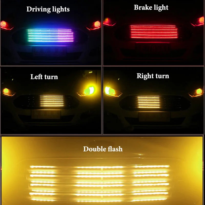 Remote control RGB LED strip DRL Decorative lights Angel Eye led Strobe Car Front Grille light strip