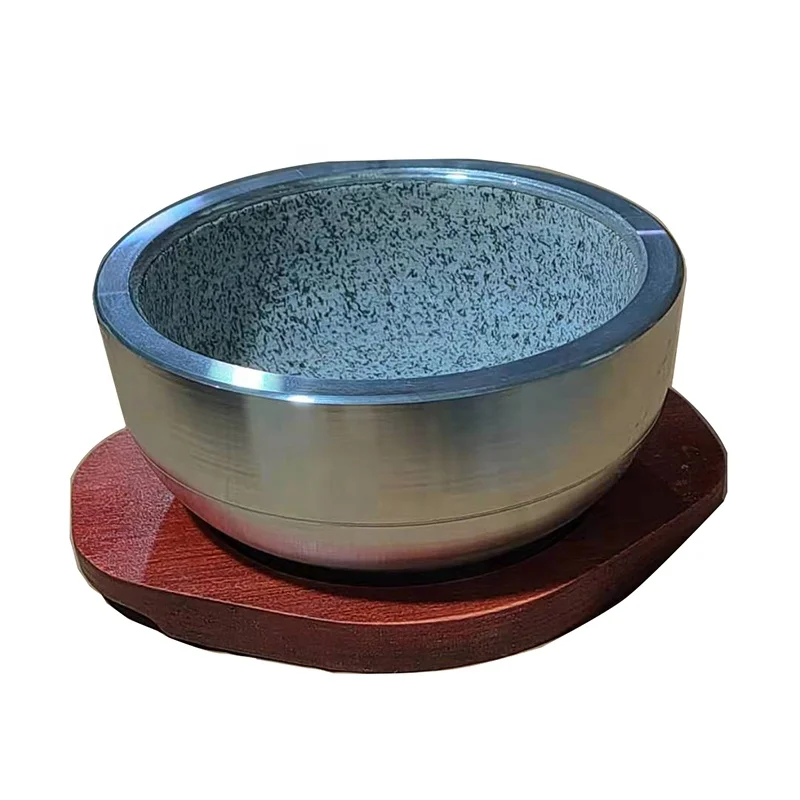 Hotel Restaurant Cuisine Cookware Pot Casserole Bibimbap Aluminum-clad Natural Granite Bowl Stone Pot