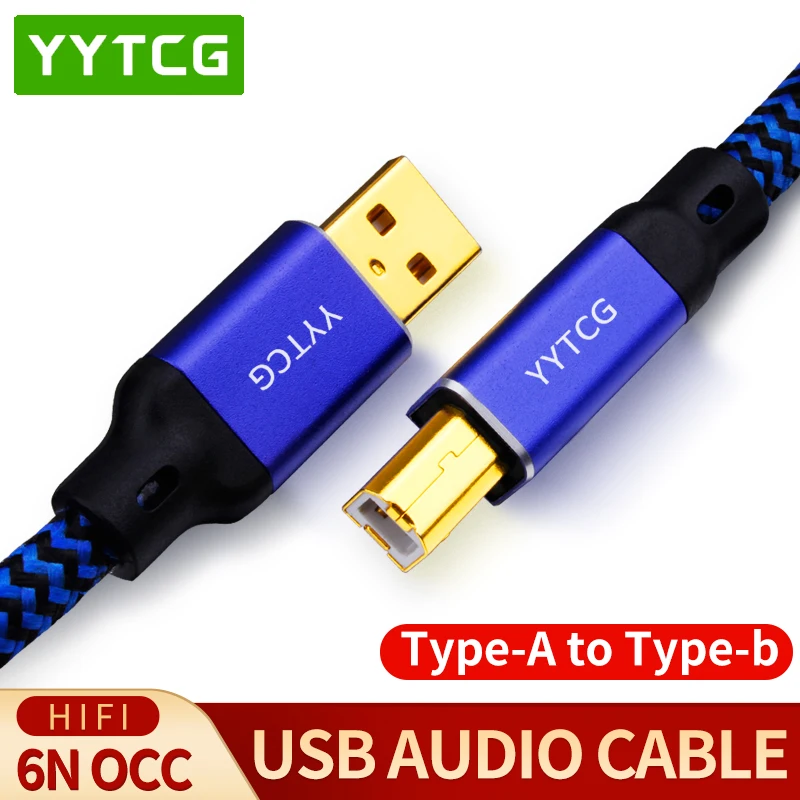 Hifi USB Cable DAC A-B Alpha 6N OCC Digital AB Audio A to B high-end Type A to Type B Hifi Data Cable