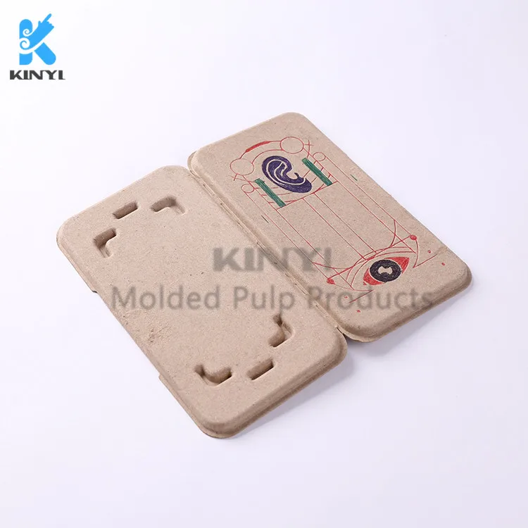 Environment friendly bamboo pulp material recyclable cell phone case packaging boxes
