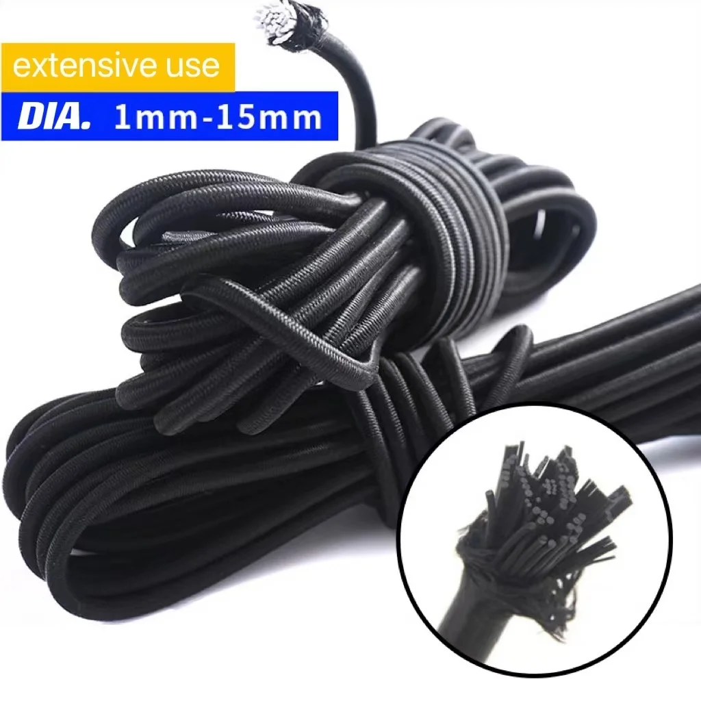 1mm 2mm 3mm high elasticity rubber rope custom elastic rubber cord strong stretch round rubber elastic string