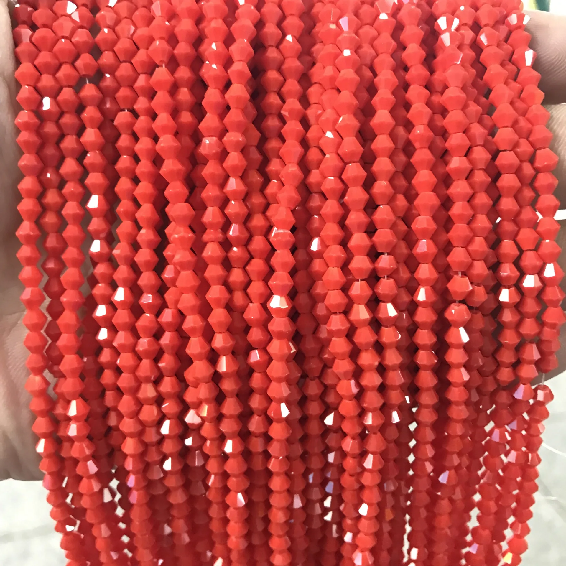 Factory price wholesale bicone Beads 2/3/4/5/6/8mm Colorful glass bicone crystal loose beads for jewelry making