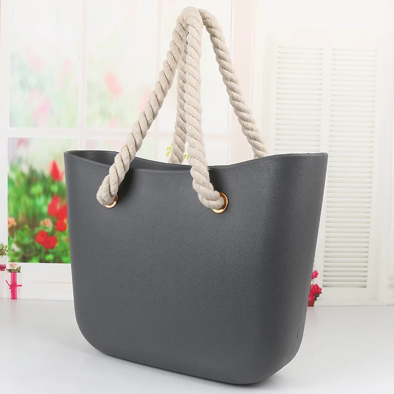 New fashion candy color women eva tote beach bag waterproof silicone beach bag