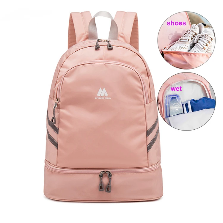 Women gym backpack traveling bag fitness bags for shoes training dry and wet sack