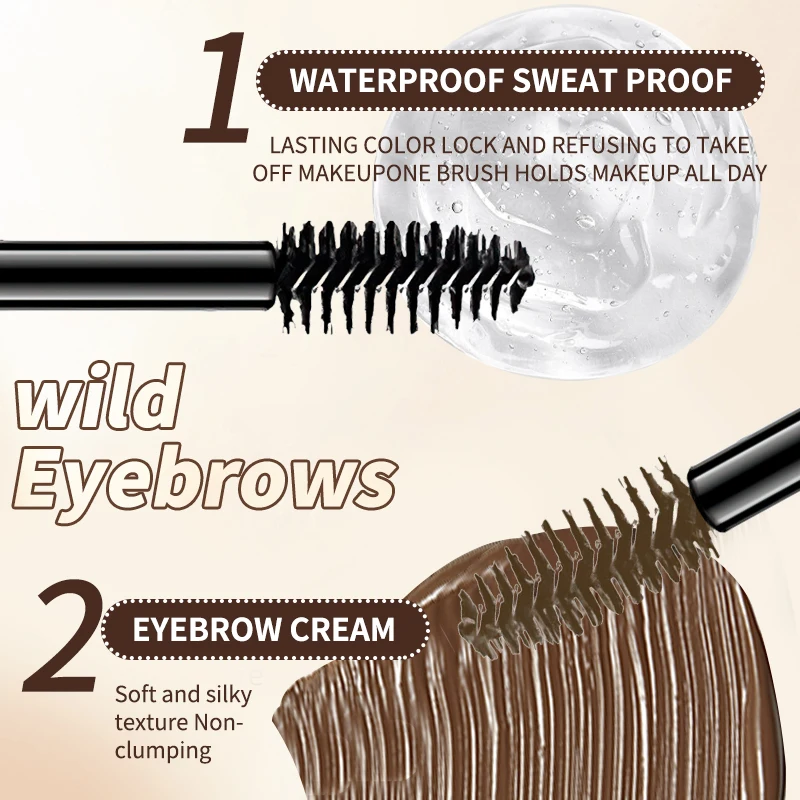 OCHEAL Double Headed Eyebrow Dye Cream Persistent Shaping Wild Eyebrows Waterproof And Sweat Proof Brow Tint